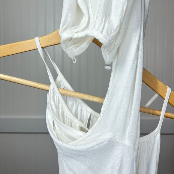 Lovers + Friends White Cold Shoulder Mini Dress Flowy Halter Neck Casual Summer - Picture 8 of 14